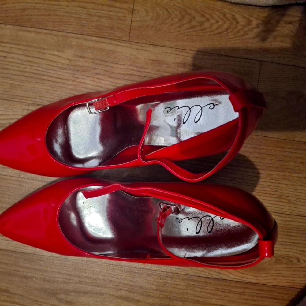 Ellis Red Heels with Ankle Strap